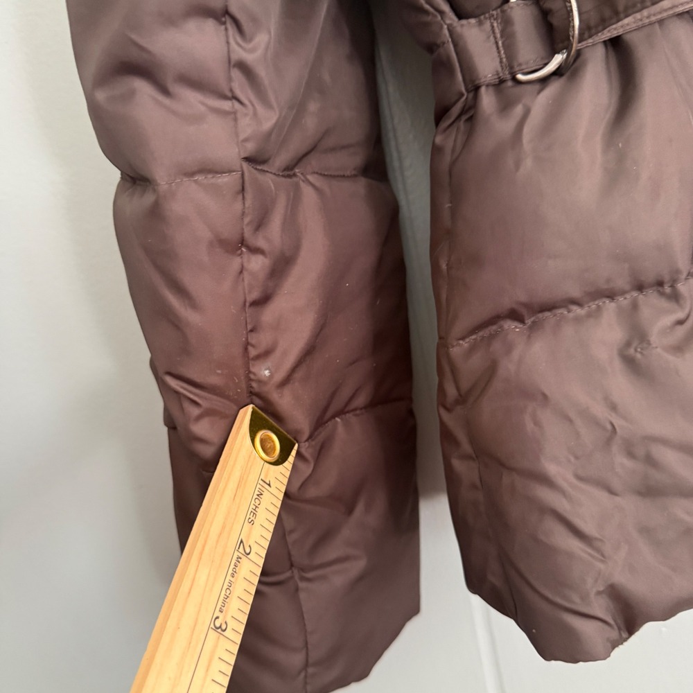 Eddie Bauer Womens Brown Goose Down Quilted Puffer Jacket Belted Sz XL Gorpcore - Picture 6 of 12